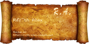 Róth Alex névjegykártya